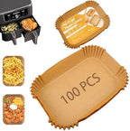 Air Fryer Paper Liners, 100PCS Rectangle 8.6"x5.5" Disposable Parchment, AirFryer Accessories Non-Stick Baking Paper for Ninja Foodi Dual Zone Air Fryer DZ201/DZ401/DZ550