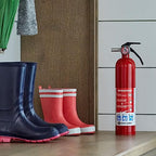 First Alert HOME1 Rechargeable Standard Home Fire Extinguisher UL Rated 1-A:10-B:C, Red with Metal Bracket Bundle