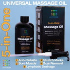 Anti Cellulite Massage Oil with Collagen Stem Cells, Arnica Oil for Lymphatic Drainage, Pain Relief, Sore Muscle, Stretch Marks, Scar and Keloid Removal, Piercing Care, Massager Tool, 8.5 Fl Oz