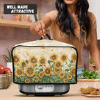GLENLCWE Field Sunflower Crock Pot Cover Dust Cover Butterfly Slow Cooker Covers Oval Foldable Portable Dust Covers for 6qt Instant Pot and 6qt Slow Cooker Kitchen Accessories