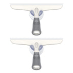MR.SIGA Multi-Purpose Silicon Squeegee for Window, Glass, Shower Door, Car Windshield, Heavy Duty Window Scrubber, includes Suction Hook, 10 inch, White & Grey, 2 Pack