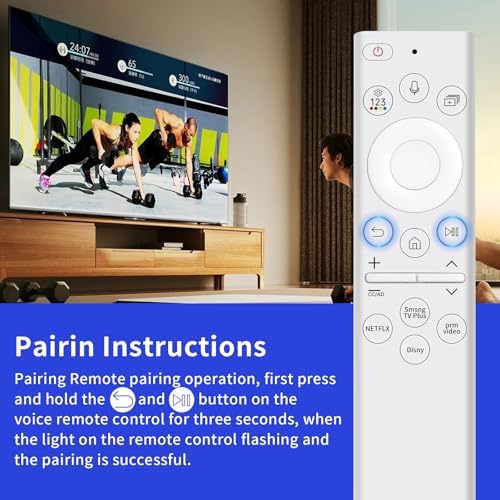 Voice BN59-01391A Frame tv Remote for Samsung tv Remote Replacement with Rechargeable Solar Cell and 4 Shortcut Buttons for Samsung Smart TVs Neo LED 4K 8k Ultra HD 2021-2023
