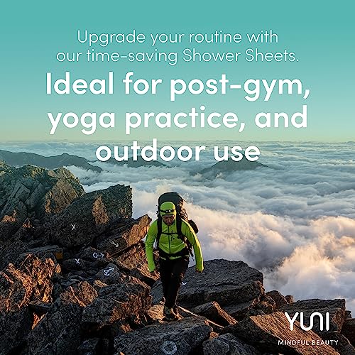 YUNI Beauty Large Body Wipes (Peppermint Citrus, 30 Count) Super Soft Moist Showerless Wipes that Cleanse & Deodorize - On-the-Go No Rinse Body Cleanser - Biodegradable Individually Wrapped Wipes for Travel or After Workout