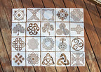 NEGLEX Celtic Knot Stencils, Traditional Irish Designs, 6 X 6 Inch Reusable Mylar Stencil for DIY Crafts and Decorations, Celtic Stencil for Painting On Wood, Fabric, Walls, and More 20PCS