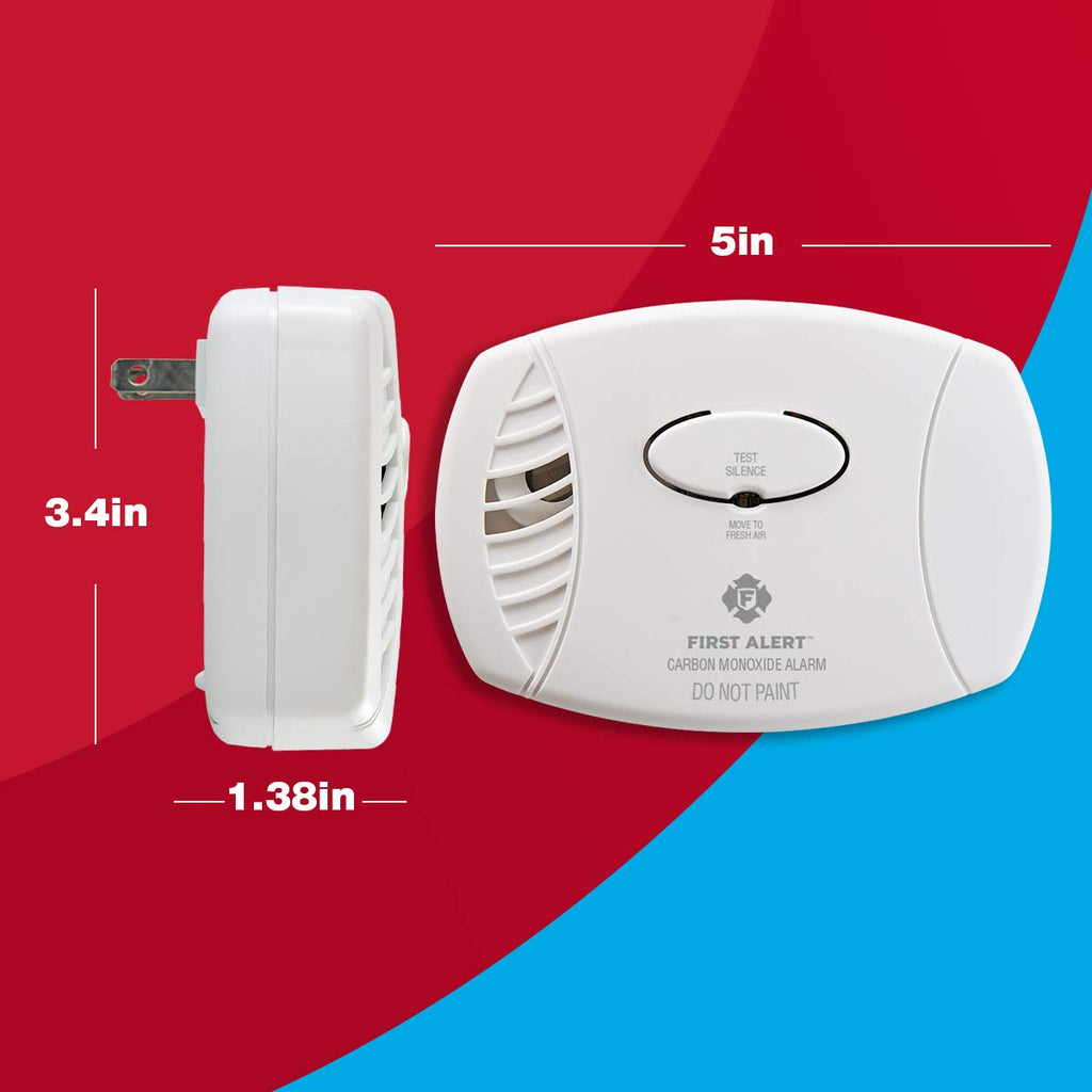 First Alert CO605 Plug-In Carbon Monoxide Detector with Battery Backup , White