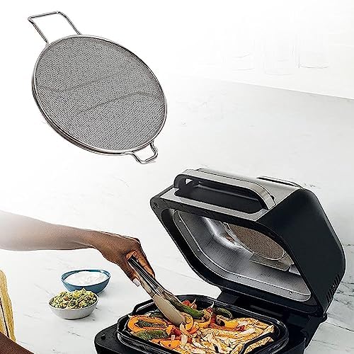 2PCS Splatter Shield for Ninja Foodi IG651, Replacement Stainless Steel Splatter Screen Air Fryer Accessories for Ninja Foodi Smart XL Pro 7-in-1 Indoor Grill, IG600, IG601, IG651