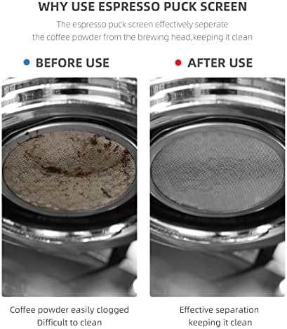 MHW-3BOMBER 53mm Espresso Puck Screen Metal Coffee Filter Reusable Espresso Filters for 54mm Portafilter Basket 0.8mm Thickness Breville Accessories FG5591M-OS