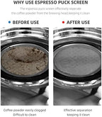 MHW-3BOMBER 53mm Espresso Puck Screen Metal Coffee Filter Reusable Espresso Filters for 54mm Portafilter Basket 0.8mm Thickness Breville Accessories FG5591M-OS
