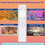 BN59-01391A Voice Remote Replacement for Samsung Frame TV Remote, Compatible with Samsung 2018-2024 Neo LED Smart 4K Ultra HD TV, 4 Shortcut Buttons, White(No Solar)