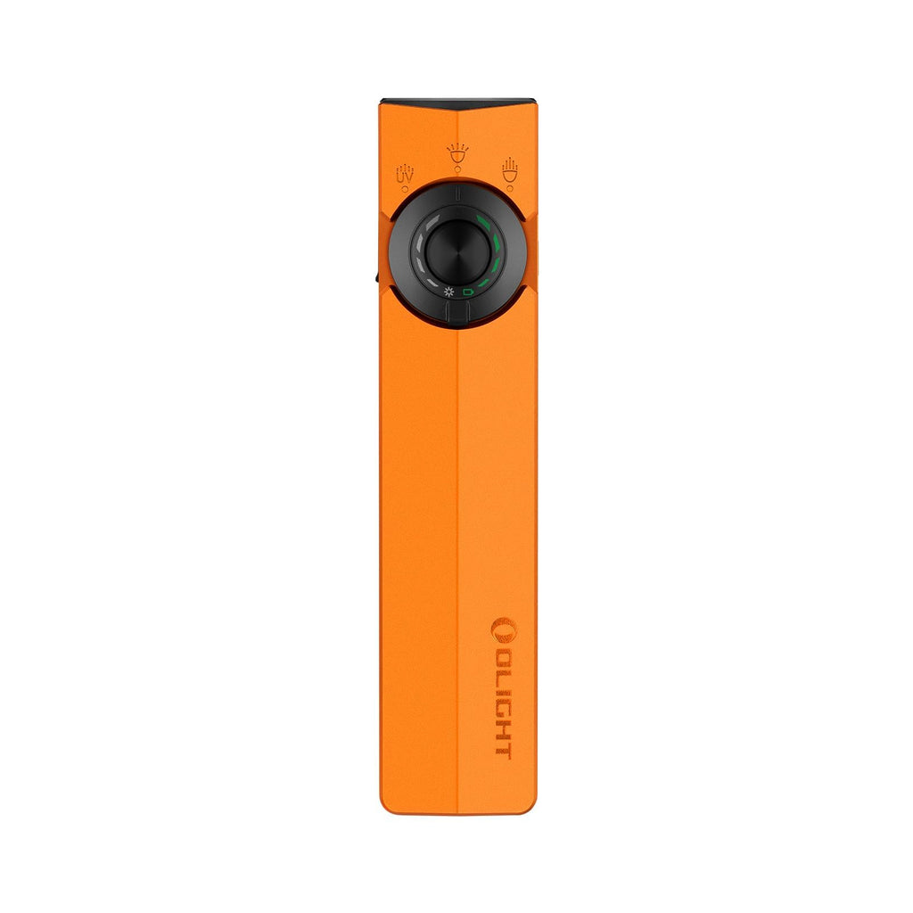 OLIGHT ArkPro EDC Flat Flashlight Rechargeable with Green Beam, UV and White LED,1500 Lumens USB-C Pocket Camping Flashlight, Spotlight Floodlight for Outdoor Emergency Working (Orange CW)