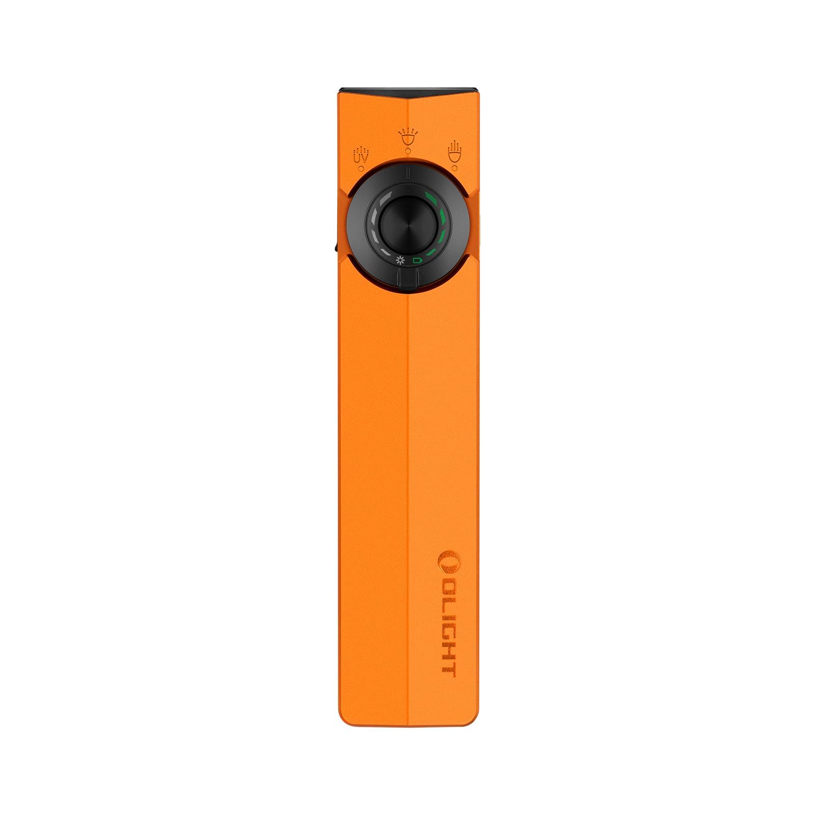 OLIGHT ArkPro EDC Flat Flashlight Rechargeable with Green Beam, UV and White LED,1500 Lumens USB-C Pocket Camping Flashlight, Spotlight Floodlight for Outdoor Emergency Working (Orange CW)