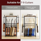 Guitar Stand for Acoustic Holder, Electric Guitar, Bass, Ukulele, Multiple Guitar Rack Holder, Floor Adjustable for Guitars, Guitar Amp Accessories, for Home Music Studio, Rustic Brown GSHR6701