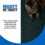 MIGHTY MONKEY Waterproof BPA Free Cat Litter Box Trapping Mat, Easy Clean Floors, Textured Backing, Soft on Sensitive Kitty Paws, Cats Accessories, Less Waste, Stays in Place, 35x23, Hunter Green