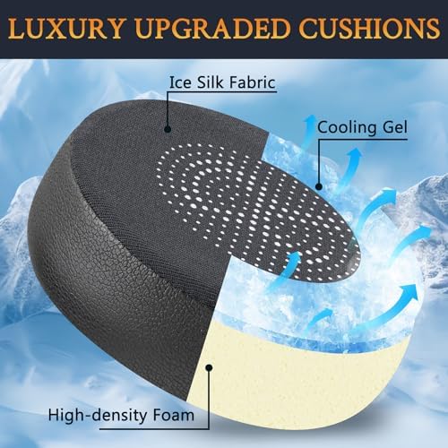 SOULWIT Cooling Gel Earpads Replacement for Jabra Evolve 75(75UC 75MS 75SE) Stereo Wireless Bluetooth Headset, Ear Pads Cushions with High-Density Noise Isolation Foam - Black