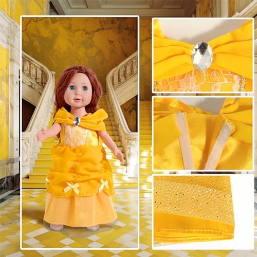 18 inch Doll Clothes Accessories - 6Pcs Different Princess Costume Dress