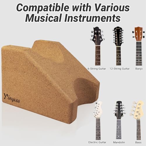 Guitar Neck Rest, Natural Cork Guitar Neck Support Pillow Cradle Holder, String Instrument Luthier Tool for String Changing, Repair, Cleaning, Guitar Workstation, Guitar Accessories
