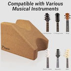 Guitar Neck Rest, Natural Cork Guitar Neck Support Pillow Cradle Holder, String Instrument Luthier Tool for String Changing, Repair, Cleaning, Guitar Workstation, Guitar Accessories