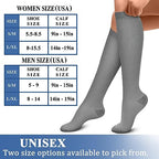 CHARMKING Compression Socks for Women & Men (8 Pairs) 15-20 mmHg Graduated Copper Support Socks are Best for Pregnant, Nurses - Boost Performance, Circulation, Knee High & Wide Calf (S/M, Multi 52)