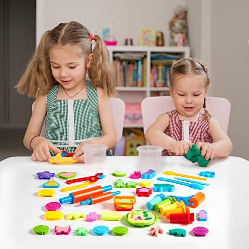 JOYIN 44 Clay Tools Set for Kids, Clay Accessories with Various Plastic Molds, Rolling Pins, Cutters