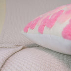 SKXKJian Soft Decorative Throw Pillow Covers 18x18 Cute Faux Fur Plush Pillow Covers Set of 2 Square Jacquard Pillowcase Cushion for Sofa Bedroom Living Room Christmas Valentine's Day Pink x2