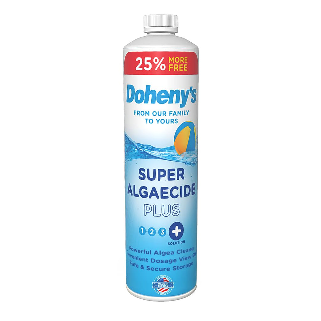 Doheny's Super Algaecide Plus | Pro-Grade | Effective Against Most Algae Types | 7.1% Chelated Copper (Chelated to Reduce Staining) | Non-Foaming, No Clouding | Safe to Swim After Use | 40oz Bottle