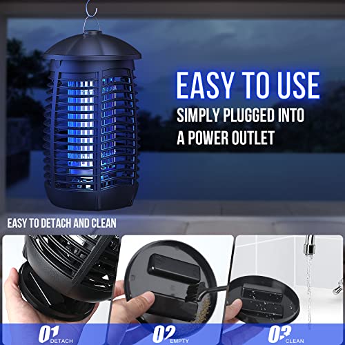 Blacklonia Bug Zapper for Outdoor&Indoor，Waterproof Electric Mosquito Zappers Mosquito Killer Lamp Insect Fly Pest Trap for Patio, Kitchen, Home