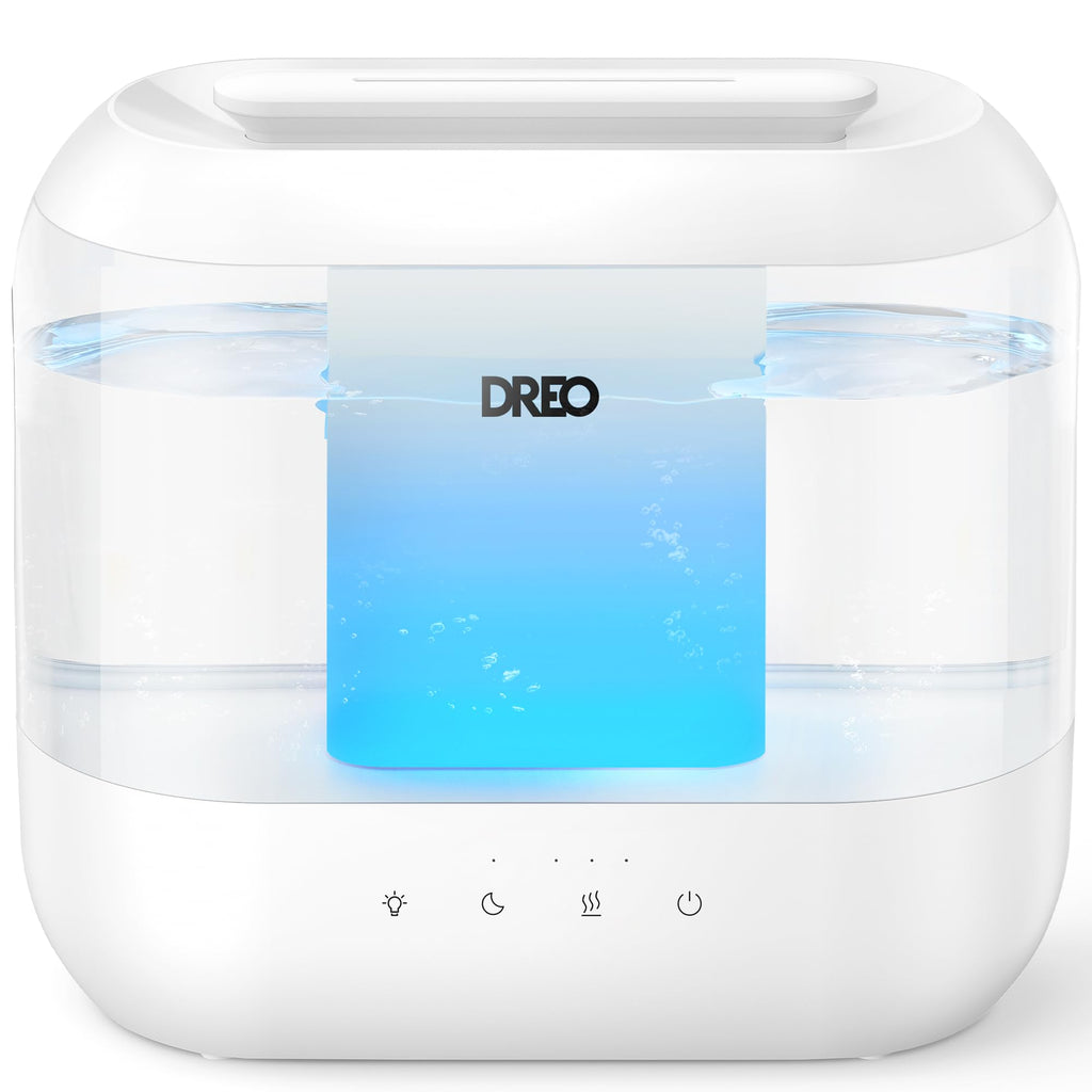 Dreo Humidifiers for Bedroom, Top Fill 4L Supersized Cool Mist Humidifier with Oil Diffuser and Nightlight, 32H Runtime, Quiet Ultrasonic Humidifiers for Home, Large Room, Baby Nursery and Plants