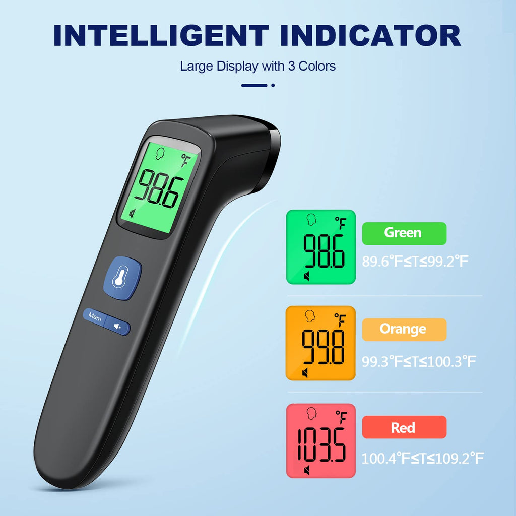 No-Touch Thermometer for Adults and Kids, Digital Baby Thermometer with Fever Alarm, 1 Second Fast Result, Easy to use, 2 in 1 Mode