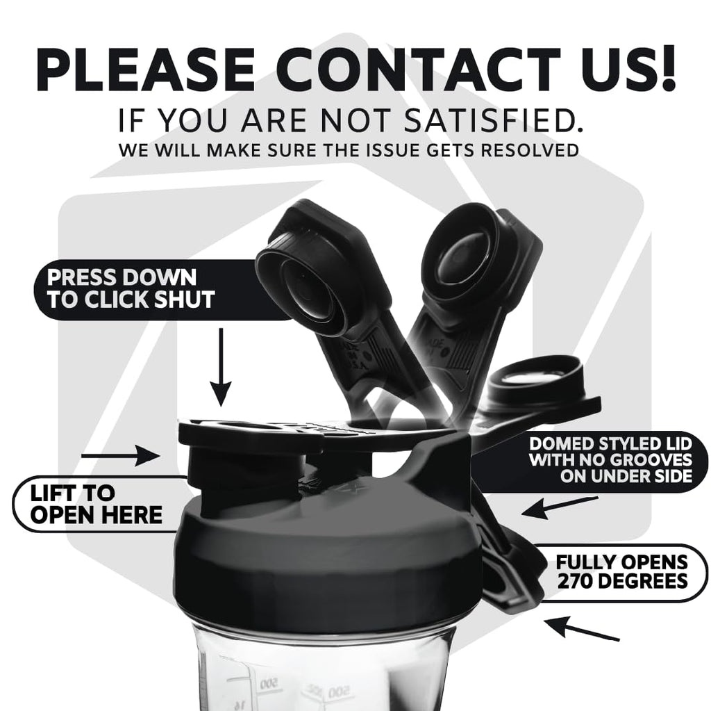 HELIMIX 1.5 Vortex Blender Shaker Bottle Holds Upto 20oz | No Blending Ball or Whisk | USA Made | Portable Pre Workout Whey Protein Drink Shaker Cup | Mixes Cocktails Smoothies Shakes | Top Rack Safe