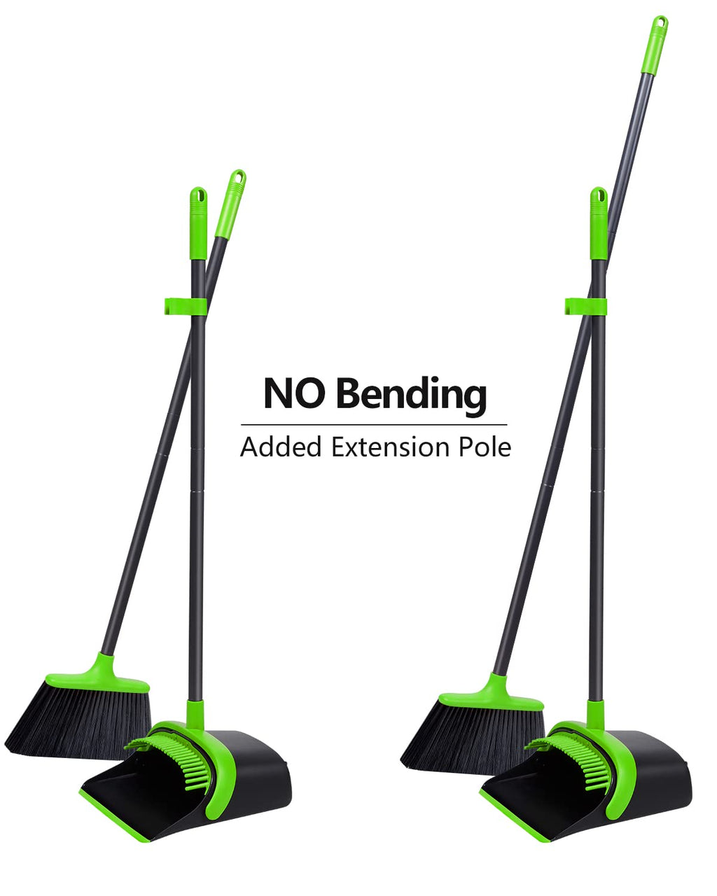 Broom and Dustpan Set,Broom and Dustpan Set for Home,52’’ Long Handle Broom with Dustpan Combo Set,Standing Broom and Dust Pan Set Heavy Duty,Dust Pan and Broom Combo for Kitchen Office Lobby Floor