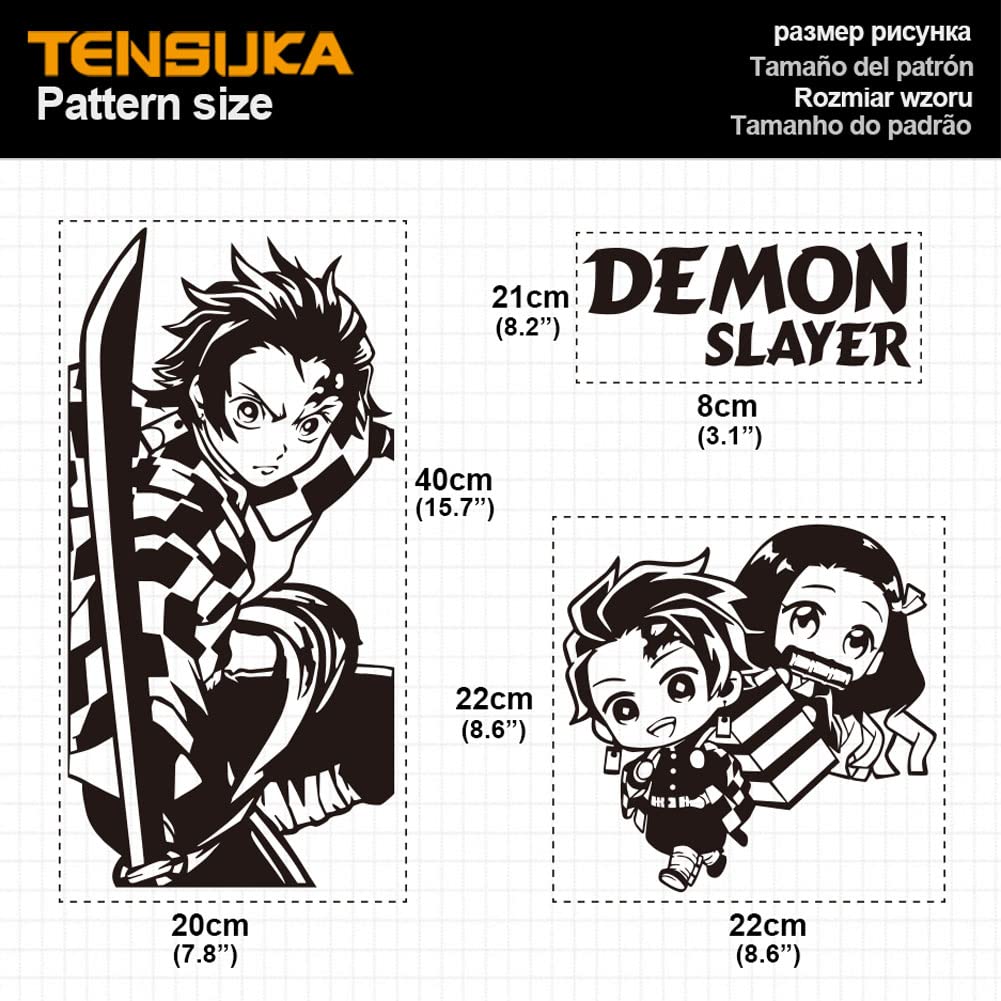 Demon Slayer Anime Stickers for PC Case,Cartoon Decor Decal for ATX Computer Skin,Waterproof Vinyl Graffiti Decal,Easy Removable (B Style.White and White)