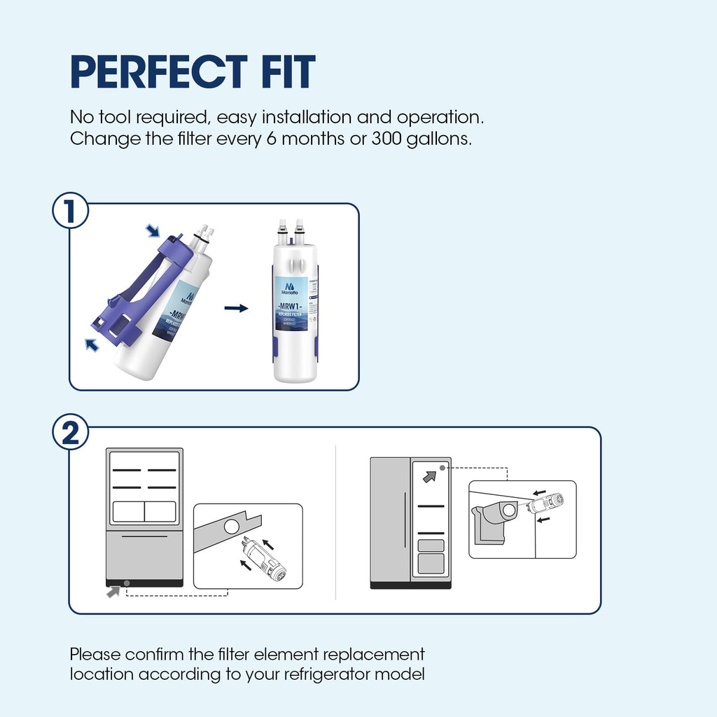 MARRIOTTO MRW1 Refrigerator Water Filter Compatible with Whirlpool W10295370A, EDR1RXD1, Filter 1, W10295370, P4RFWB, P8RFWB2L, 46-9930, 46-9081 Refrigerator Water Filter | Pack of 3