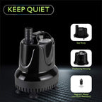 hygger 1060 GPH Quick Water Change Aquarium Pump Submersible Fountain Water Pump Fish Tank Pond Drain Transfer Pump with 2 Adaptors Black