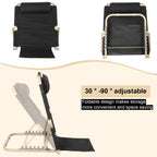 Menkxi Lifting Bed Backrest Portable Folding Adjustable Sit up Back Rest Multifunction Chair for Bed Change Angle of Backrest for Elderly Patients Back Neck Lumbar Support (Black,28.4 Inch)
