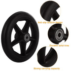 MUXHEL 4 Pcs 6 Inch Walker Wheels Replacement, Solid Wheelchair Front Wheels, Anti-Slip Rollator Replacement Wheels for Wheelchairs, Rollators, Walkers