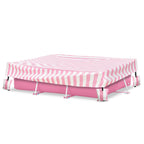 Sobana Rectangular Pool Cover,Waterproof Covers for 7' x 5' x 24" Rectangular Metal Frame Above Ground Outdoor Swimming Pool,with Tie-Down Ropes & 4 Sandbags,Increase Stability(Cover only,Pink)