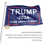 Trump 2024 Flag, 3 x 5 Ft Trump Flags Take American Back Banner, 100% Polyester Fabric with Brass Grommets, Vivid Color and Fade Proof, Fly Your Trump Flag in Outdoor, Car, Farm, Room