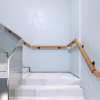 Wooden Handrails, 1-20ft Non-Slip Staircase Handrail, for Home Garden Corridor Lofts Kindergarten Guardrail Decking Railings, Wall Mounted Barrier-Free Staircase Grab Bar for Elderly (Size : 12ft)
