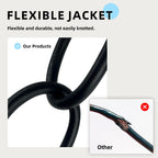 EP 15 Ft Outdoor Extension Cord - 12/3 SJTW Heavy Duty Black Extension Cable with 3 Prong Grounded Plug - Power Cord for Lawn, Garden, Appliances