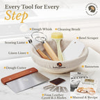 Superbaking Banneton Bread Proofing Basket, Sourdough Bread Baking Supplies, Round 9 Inch Sourdough Starter Kit, Proofing Basket for Bread Baking, Bread Making Supplies Tools, Banneton Basket Gift Set