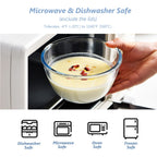 WhiteRhino Glass Mixing Bowls Glass Bowls with Lids Set(4.5QT,2.7QT, 1.1QT),Large Salad Bowls,glass mixing bowl Space-Saving Nesting Storage bowls for Cooking,Baking,Prepping,Dishwasher Safe