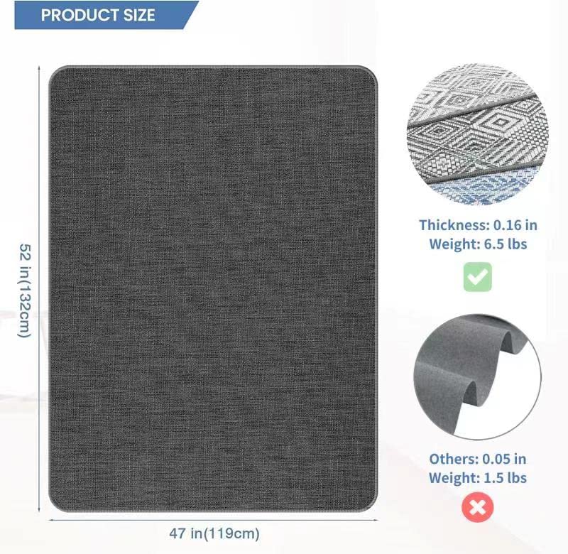 RccugmatS Chair Mat for Hardwood & Tile Floor, 47" x 52" Heavy Duty Office Chair Mat for Rolling Chairs Easy Glide, Anti Slip, Non-Curve, Floor Protector for Home Office, Gray