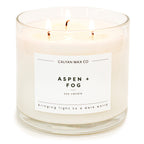 Calyan Wax Scented Candle, Aspen & Fog, 3 Wick Candle for The Home Scented with Pine & Cedarwood, 14.9 oz Soy Wax Candle with 43 Hour Burn Time, Non Toxic Large Candle in Glass Jar, Candle Gift
