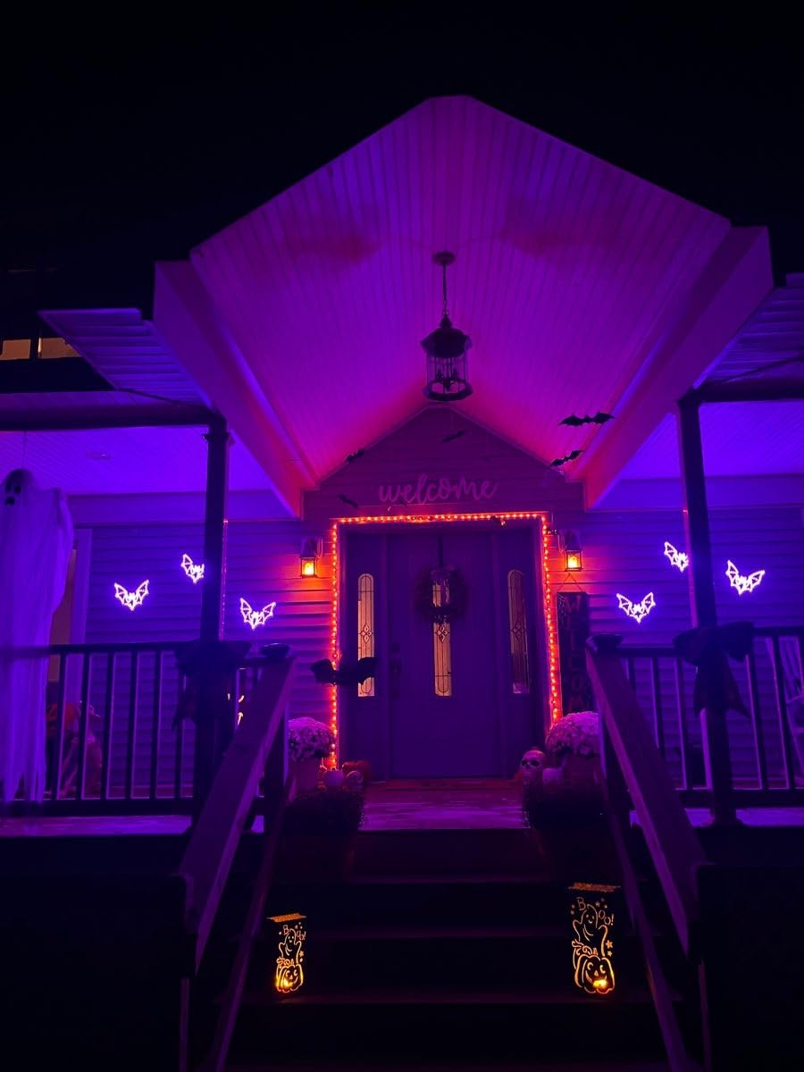 Hompavo Gen2 LED Flame Light Bulbs, Like Real Fire 4-Mode Flickering Light Bulbs with Upside Down Effect, E26 Flame Bulb for Halloween Christmas Party Patio Porch Home Indoor & Outdoor Decorations, 4