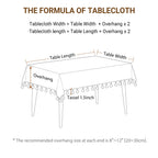 Deep Dream Tablecloths, Embroidered Waterproof Table Cloth Cotton Linen Wrinkle Free Anti-Fading Table Cover Decoration for Kitchen Dinning Party Christmas, 55 x 86 Inch - Light Brown