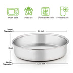 E-far 11 Inch Cake Pan Set of 3, Stainless Steel Round Cake Baking Pans, Non-Toxic & Healthy, Mirror Finish & Dishwasher Safe