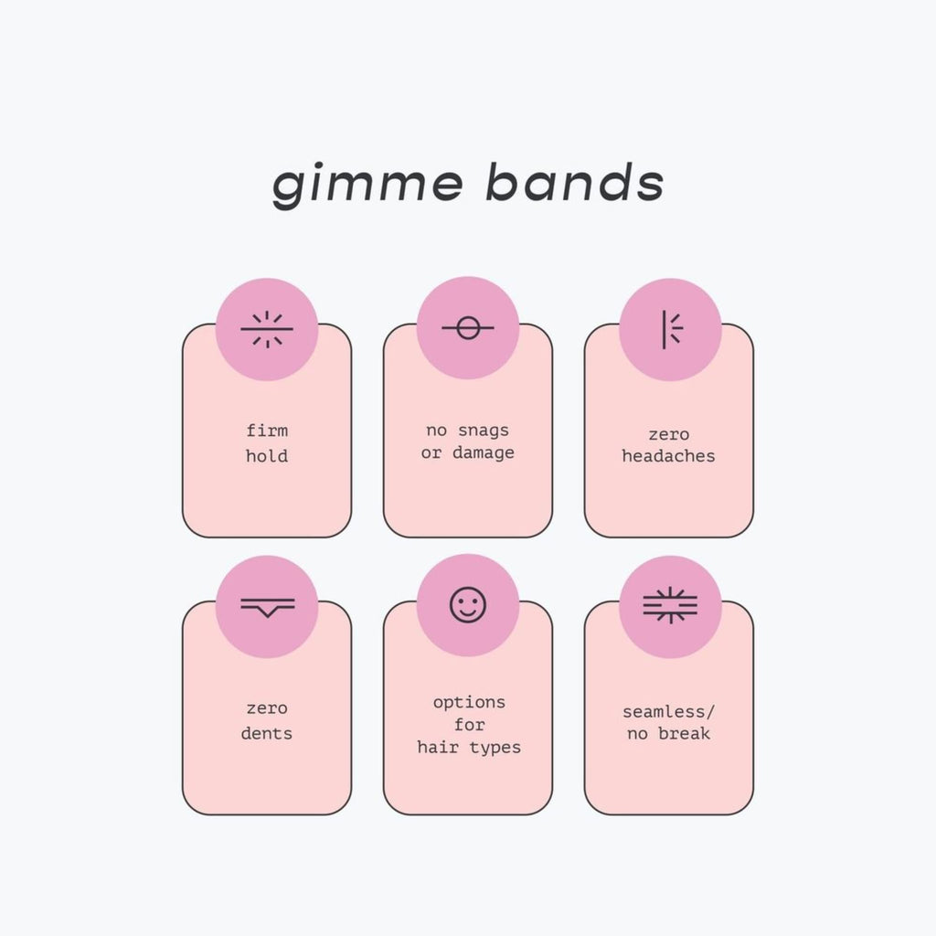 Gimme Beauty - Any Fit No Damage Hair Ties - Chestnut - Seamless Microfiber Hair Elastic - Hair Accessories With All Day Hold - No Snagging, Dents, or Breakage Hair Tie Pack (9 Count)