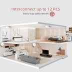 6 Packs Smoke Detector, Hardwired Interconnected Smoke Detectors, Smoke Alarm with Replaceable 9V Battery, Interconnects Up to 12 Fire Alarms, Photoelectric Fire Alarm with Test/Silence Button