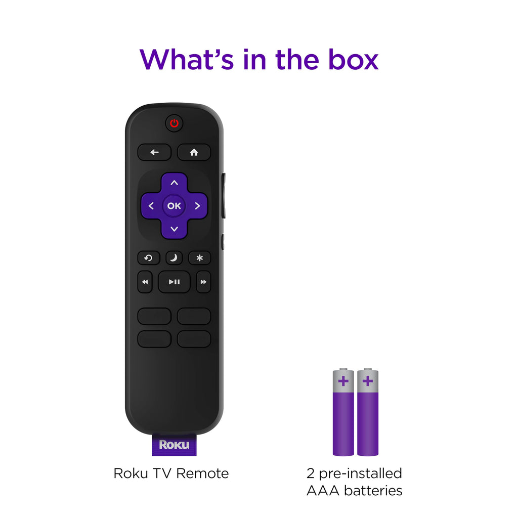 Roku Remote (Official Manufacturer Product) | TV Remote Control with TV Controls, Simple Setup, & Pre-Set App Shortcuts - Replacement Remote Compatible with Roku TV Models ONLY (Not Roku Players)