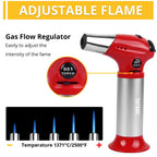 TBTEEK Butane Torch T901, Kitchen Torch Cooking Torch with Safety Lock & Adjustable Flame for Cooking, BBQ, Baking, Brulee, Creme, DIY Soldering(Butane Not Included), Red